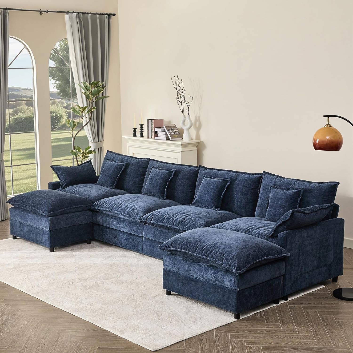 108 Inch U Shape Sofa Sectional Sofa Comfortable Cloud Sofa Living Room Deep Seat Sofa
